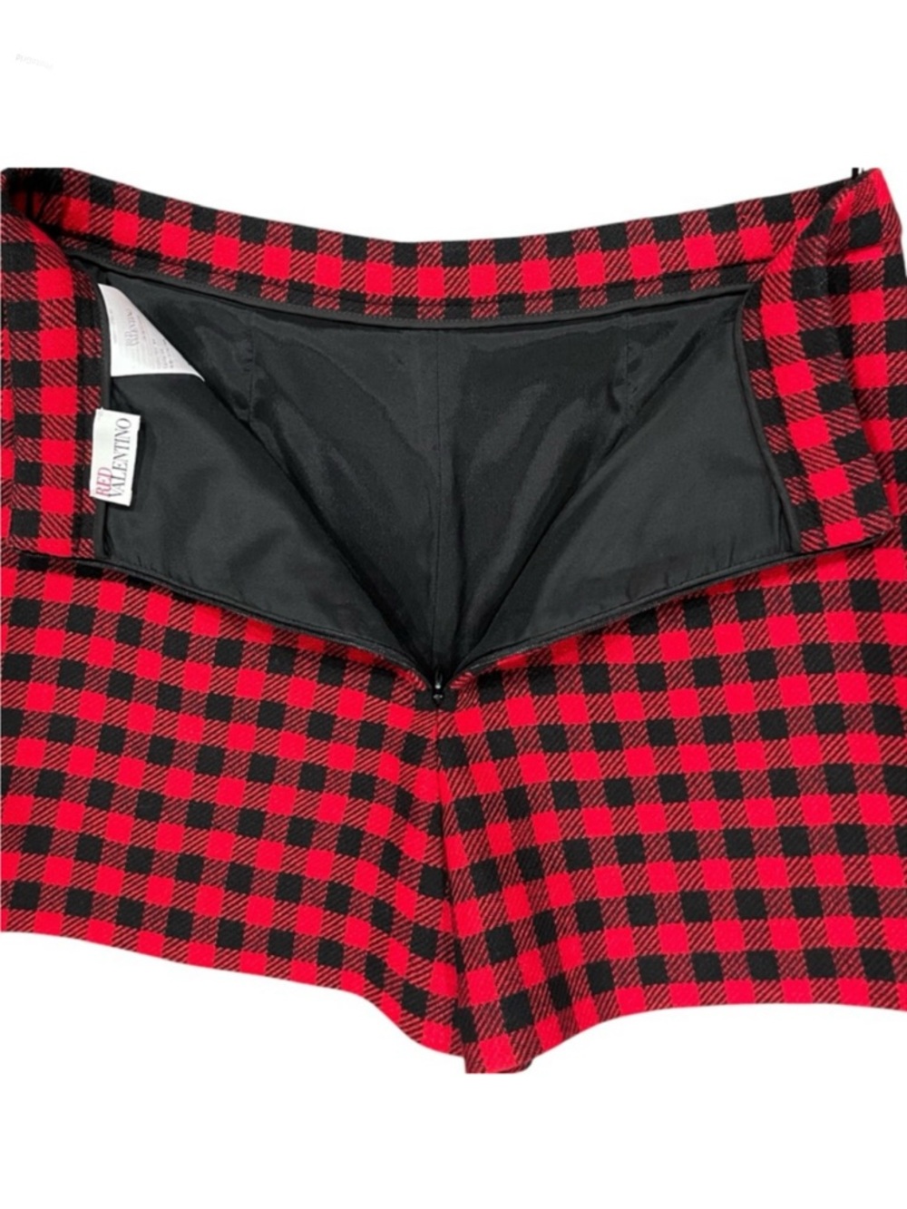 RED Valentino Wool Vichy Gingham Check Skirt Effect Shorts Skort US 8 - Picture 5 of 10